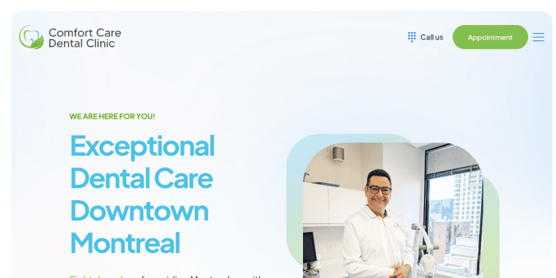 Comfort Care Dental website